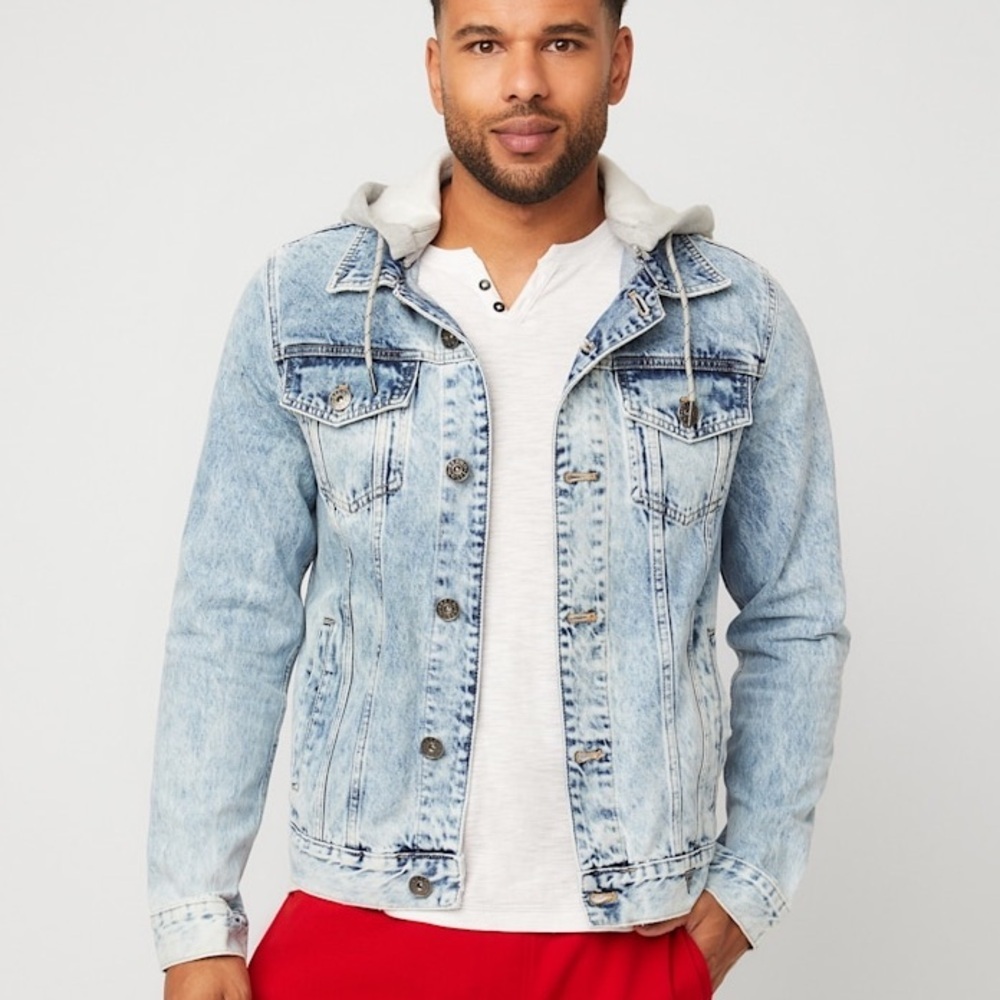 Guess Harold Hooded Denim Jacket Sz XXL